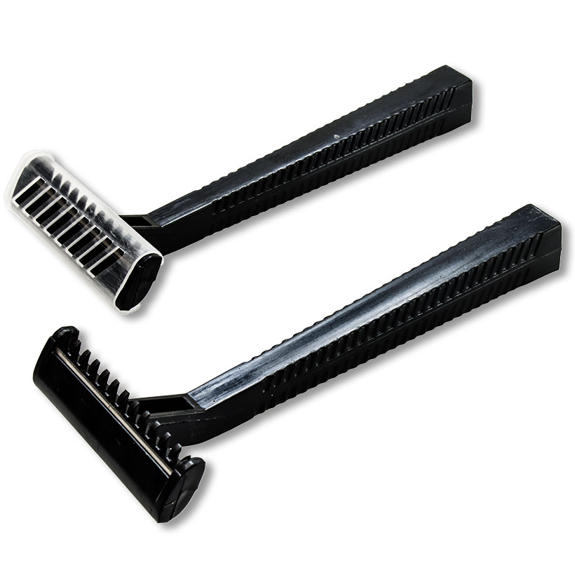 Disposable razor single blade, black