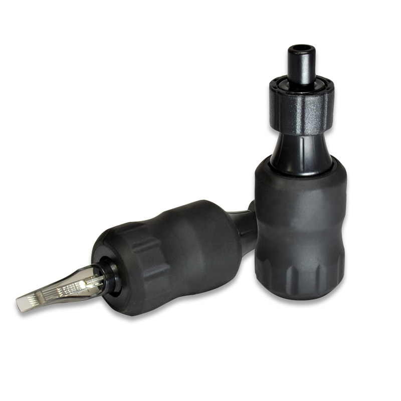 Adjustable disposeable grips for cartridges 30 mm black, threaded