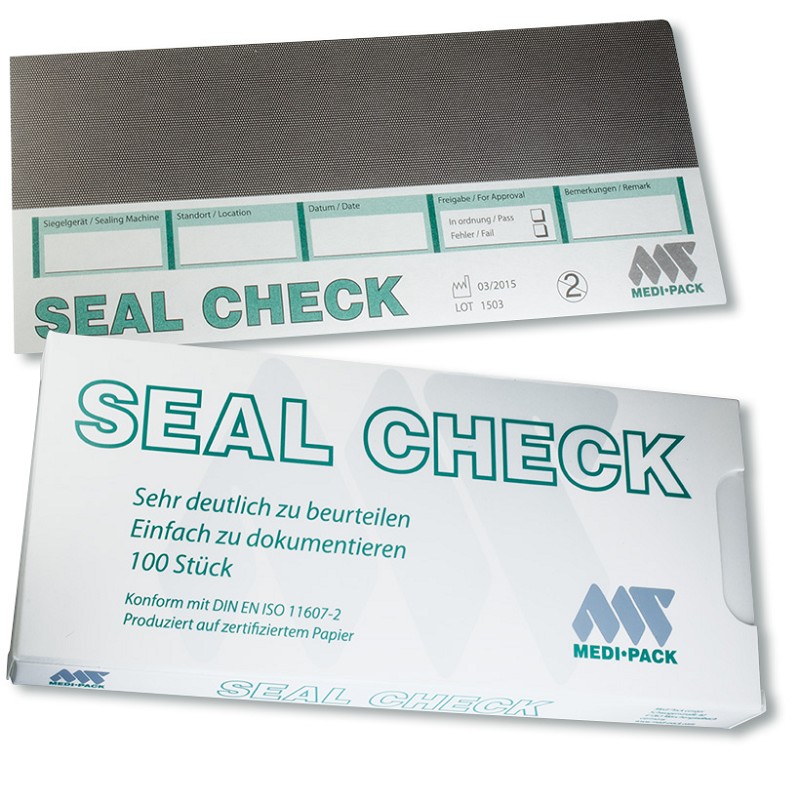 Seal Check - test strips for sealing devices