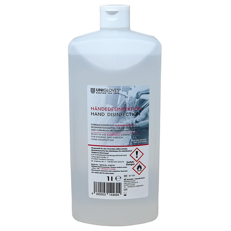 Unigloves skin and hand disinfectant 1000 ml bottle